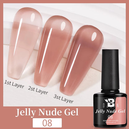 BOZLIN 5ML Color Solid Nail Gel Colorful Painting Nail Art Varnish Semi Permanent Solid Polish UV Nail Gel Top Coat Manicure