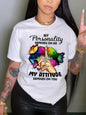 Butterfly and Lip Printed Plus Size T-Shirt Women Short Sleeved Round Neck Casual Top Fashionable Street Original Style Tops