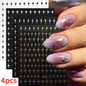 8Pcs Red Heart Nail Stickers 3D Bronzing Silver Gold Heart Shape Star & Moon Metal Totem Nail Slider Self-Adhesive DIY Nail Art*