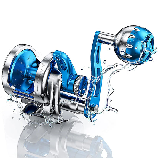 Topline 6.3:1 Slow Pitch Jigging Reel Aluminum CNC Machined High Retrieve Max Drag 35KG 9BB+2RB Grouper Sea Fishing Jigs Reel500