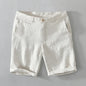 Summer New 100% Linen Casual Shorts Men Clothing Slim Solid Color Streetwear Pants Oversize B8216