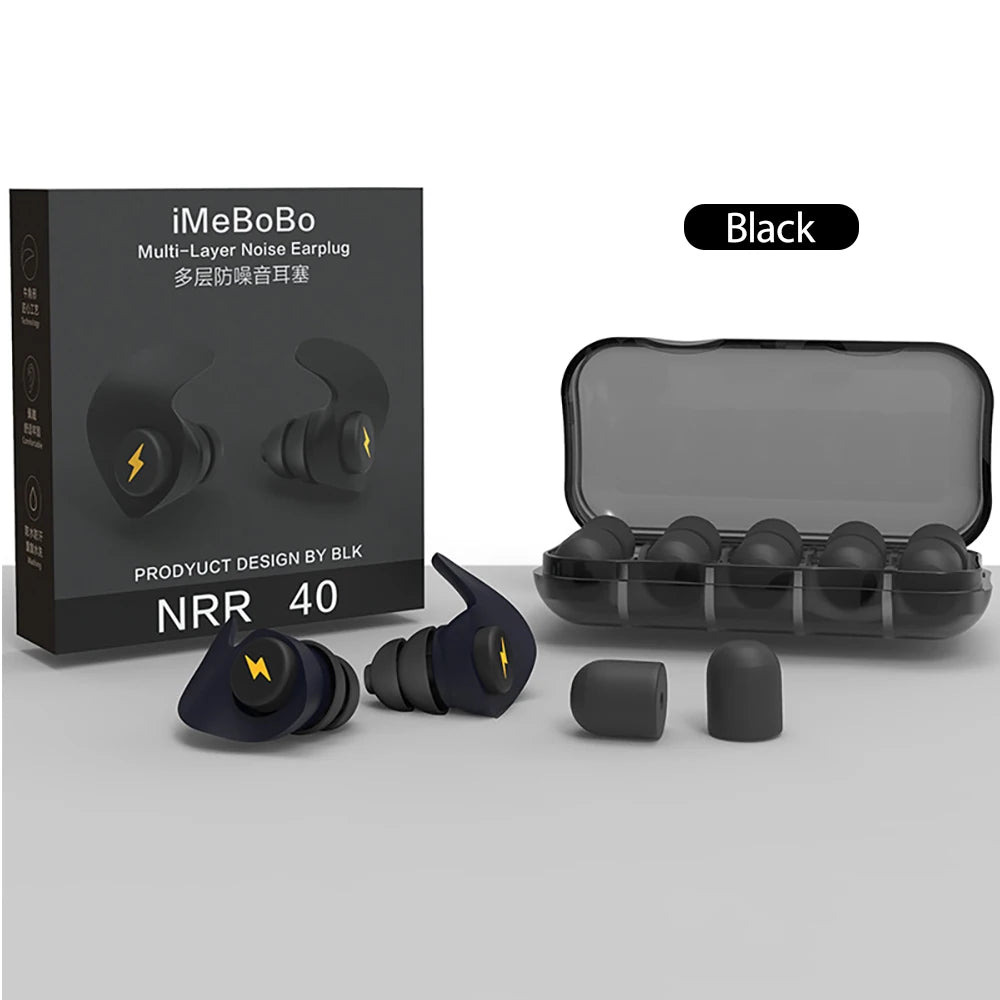 Mini Silicone Ear Plugs Noise Reduction Filter Hear Safety Ear Protector For Study Concert Traveling Soft Foam Sleeping Earplugs