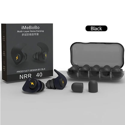Mini Silicone Ear Plugs Noise Reduction Filter Hear Safety Ear Protector For Study Concert Traveling Soft Foam Sleeping Earplugs