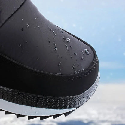 White Women Boots Winter Shoes Warm Plush Mid-calf Boots Waterproof Rubber Non-slip Platform Snow Boots Female Plus Size 42
