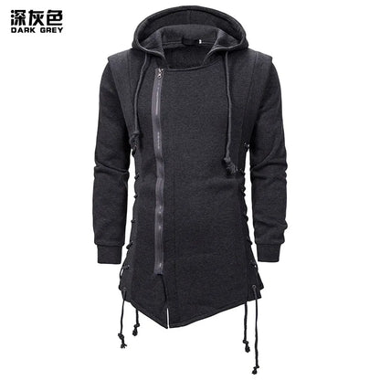 Autumn New Men Hoodies Sweatshirts Casual Solid Long Sleeve Hoodie Men Slim Fit Dark Hooded Loose Jacket Coats
