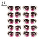 10Pairs Long Eyelashes Cute Love Cartoon Eyes Stickers Anime Figurine Doll Face Organ Paster Clay Decals DIY Doll Accessories