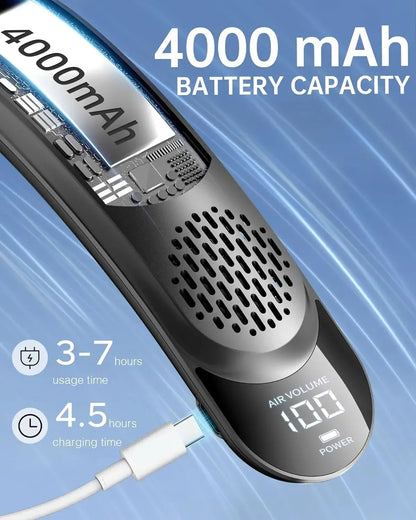 Xiaomi 2024 Wearable Air Conditioner USB Rechargeable Portable 3 Speed Display Hanging Neck Fan Mute Outdoor Summer Cooler