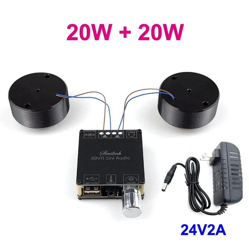 2*25W Audio Portable Resonance Vibration Speaker Bluetooth-Compatible DIY Stereo Class D Power Amplifier Subwoofer HiFi System