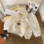 Kids Sweatshirt Sets Autumn Winter Thick Warm Outfits Boys Girls Bear Print Pullover+Pants 2Pcs Baby Causal Long Sleeve Suits