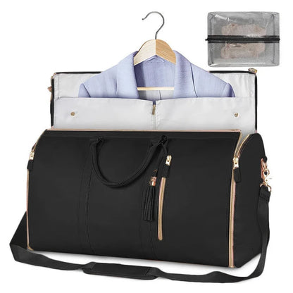 Custom Letters Carrry On PU Leather Garment Bag For Women Large Size Pu Foldable Duffle Suit Bag For Travel