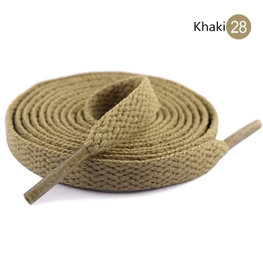 1Pair 8mm Flat Shoelaces Unisex Polyester Black White Shoe Laces Sneakers Canvas Laces Classic Soft Kids Shoestrings 80-120cm