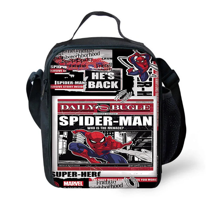 Marvel Super SpiderMan Child Insulated Large Capacity Bag for Boy Girl Student Outdoor Picnic Resuable Thermal Cooler Lunch Box