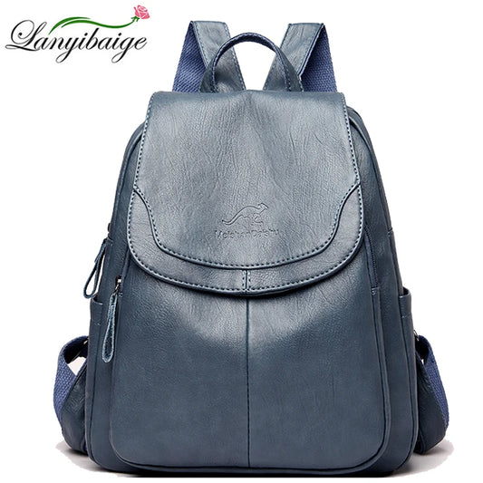 Luxury Women Genuine Leather Backpack Fashion Designer Female Soft Cow Leather School Bag Large Capacity Travel Bags Mochila Sac