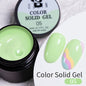 BOZLIN 5ML Color Solid Nail Gel Colorful Painting Nail Art Varnish Semi Permanent Solid Polish UV Nail Gel Top Coat Manicure
