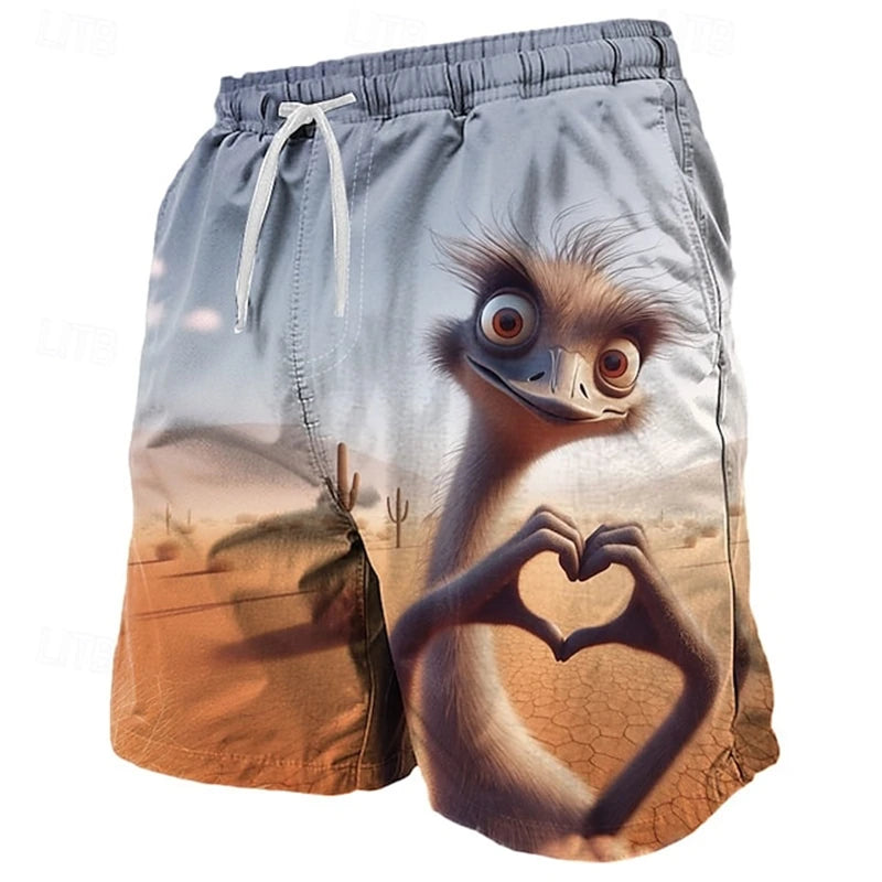 Funny Animals Graphic Beach Shorts Fashion Summer Street Unisex 3D Printed Swim Trunks Casual Beach Vacation Kids Short Pants
