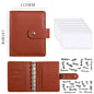 A7 PU Leather Notebook Binder Budget Plan Organizer Binder Cover 6 Binder Pockets And 12 Pcs Expense Budget Sheets Sticker