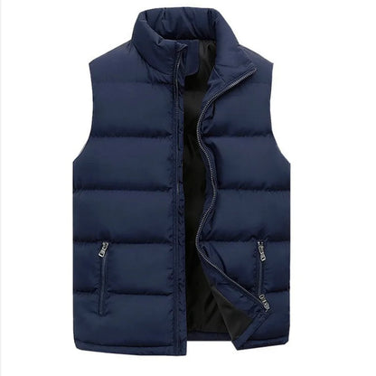 Men's Jacket Winter Warm Coats for Men Thickened Stand Collar Down Vest Oversized Jackets Puffer Vest Sleeveless Zipper Coat