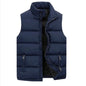 Men's Jacket Winter Warm Coats for Men Thickened Stand Collar Down Vest Oversized Jackets Puffer Vest Sleeveless Zipper Coat