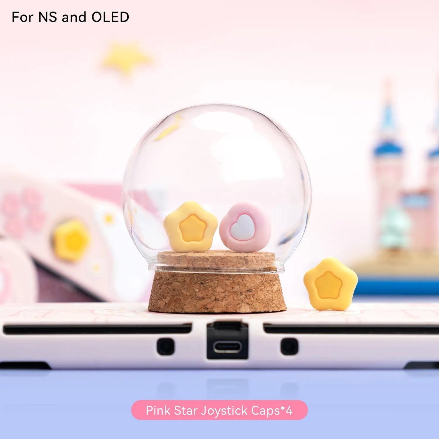 GeekShare Protective Case for Nintendo Switch OLED NS Game Accessories Pink Star 3D Silicone Switch OLED Shell High Quality
