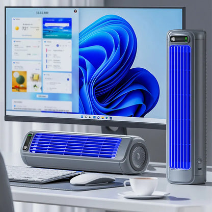 Portable Tower Fan 3 Speeds Cooling Fan Rechargeable Standing Fan Wall Mount Fan for Bedroom Living Room Office