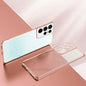 Luxury Gold Plating Phone Case For Samsung Galaxy S21 Ultra S20 Plus S22 S 21 20 5g Camera Protect Transparent Silicone Cover