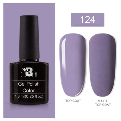 BOZLIN 5ML Color Solid Nail Gel Colorful Painting Nail Art Varnish Semi Permanent Solid Polish UV Nail Gel Top Coat Manicure