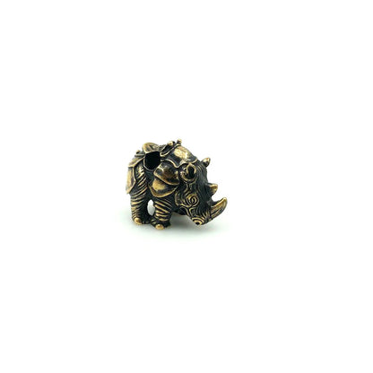 Rhino Knife Paracord Rope Beads Outdoors DIY Tools EDC Brass Personality Lanyard Pendants Knot Necklace Key Rings Accessories