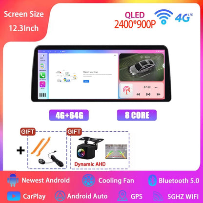 12.3  For Mazda 3 Mazda3 3 Axela BM 2013 - 2019 Android 14 QLED Screen GPS Car Radio Video Player Multimedia Navigation Carplay