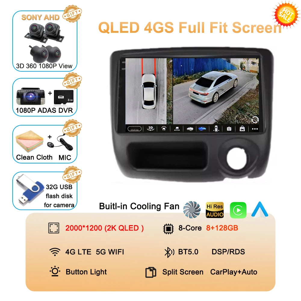 Android 14 For Toyota Vitz Yaris Echo 1999-2005 Carplay Auto Car Radio Multimedia Video Player Navigation GPS No 2Din 2 Din DVD