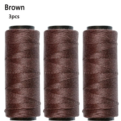 3/5 Rolls Sewing Threads Using for Hand Sewing Hair Extensions Making Wigs DIY (Black, Brown, Dark Brown, Beige, Khaki)