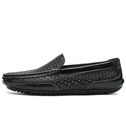 2023 Black Men Shoes Casual Genuine Leather Mens Loafers Moccasins Luxury Brand Italian Breathable Slip on Boat Shoes