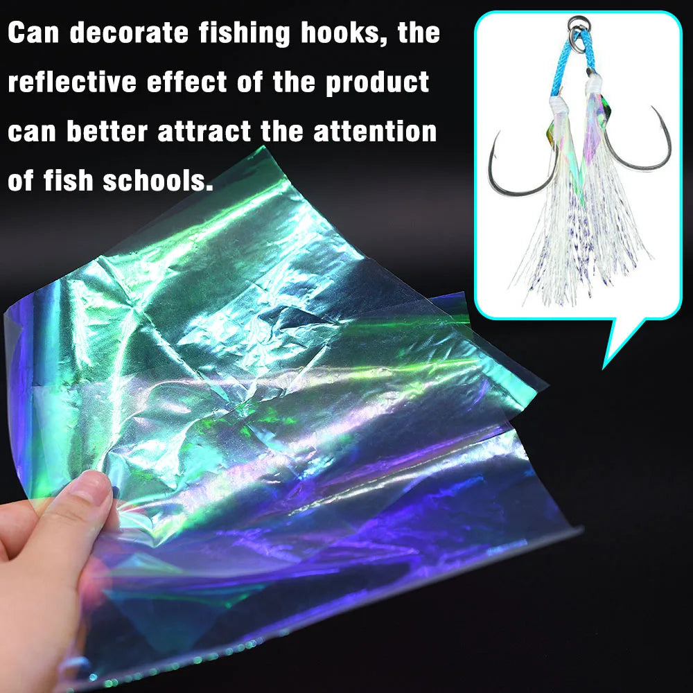MNFT 2PCS Plastic Rainbow Fish Skin For Fly Tying Streamer Fly Tying Material