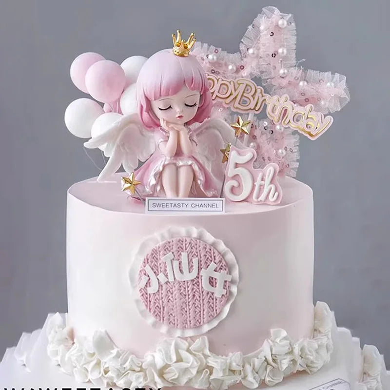Princess Cake Topper Girl Happy Birthday Party Supplies Kids Happy 1st Birthday Cake Decorations Girl's 16th Party Gifts