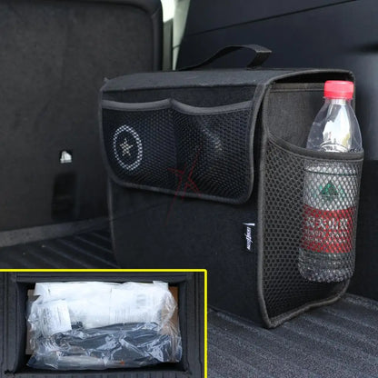 Universal Car Trunk Organizer Auto Boot Organiser Storage Box Bag Portable Felt Tidy Non-slip Tool Bag Foldable Car Accessories