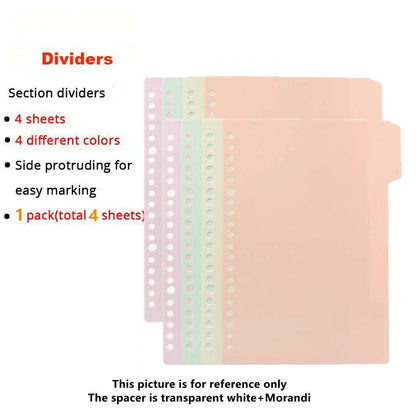 A5/B5/A4 Binder Notebooks Loose Leaf Replaceable Inner Refill with Divider Metal Ring Journal for Student Office School Supplies