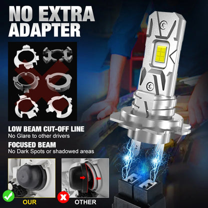 25000LM H7 LED Headlight Kit Mini Bulb 100W 3570 CSP for Car Headlamp Auto Fog Lamps Canbus H7 Led Turbo Automobile 6000K 12V