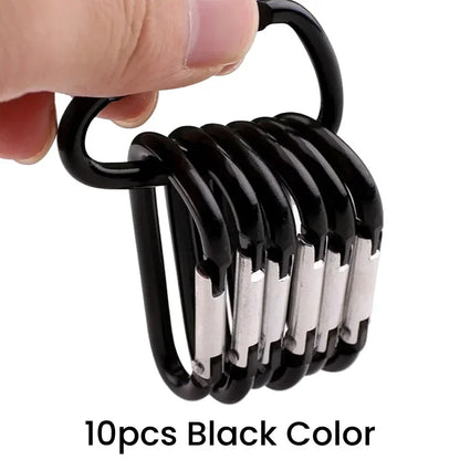10PCS 5# Carabiner Keychain Alluminum D-ring Buckle Multi Colors Carabiner Snap Hook Clip Keychains Camping Backpack Buckle