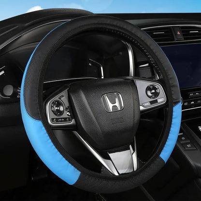 Car Steering Wheel Cover Breathable Anti Slip PU Leather Steering Covers Suitable 37-38cm Auto Decoration Car Accessories