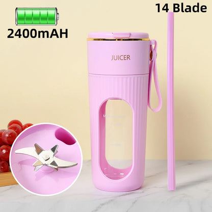 Juicer Cup Wireless Charging Small Portable High Quality Macaron Color Juice Cup Home Multi-functional Automatic Fruit Blender