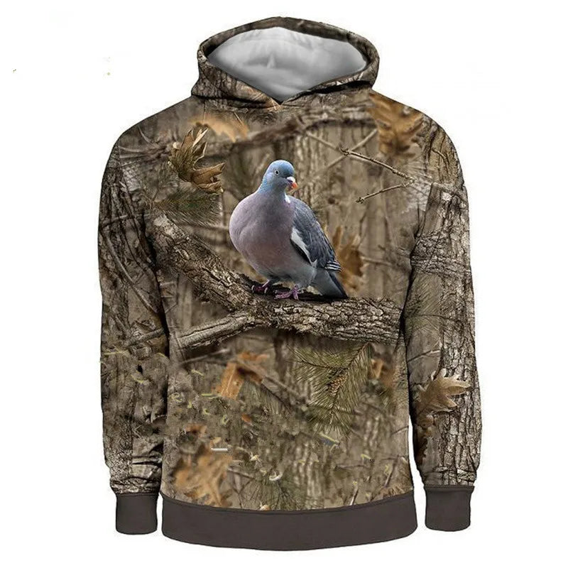 2024 Four Seasons Maple Leaf Camouflage 3D Sports Shirt Men's Fishing Outdoor Camping Hunting Clothing Jacket Men's Hoodie