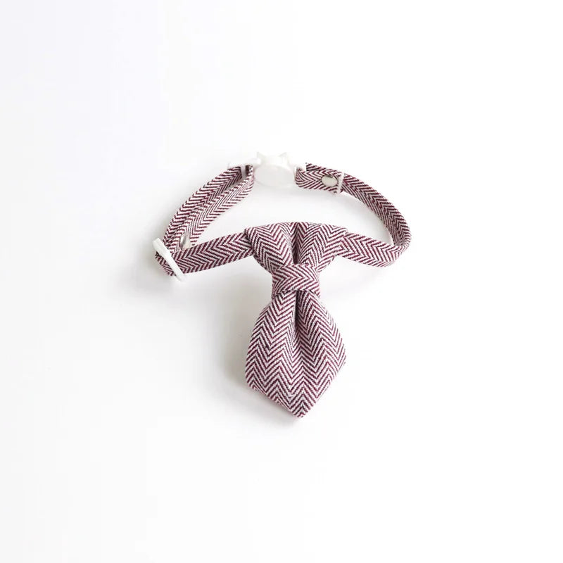 Solid Color Pets Cat Collars Adjustable Puppy Chihuahua Necklace Safety Buckle Kitten Bow Tie Rabbit Necktie