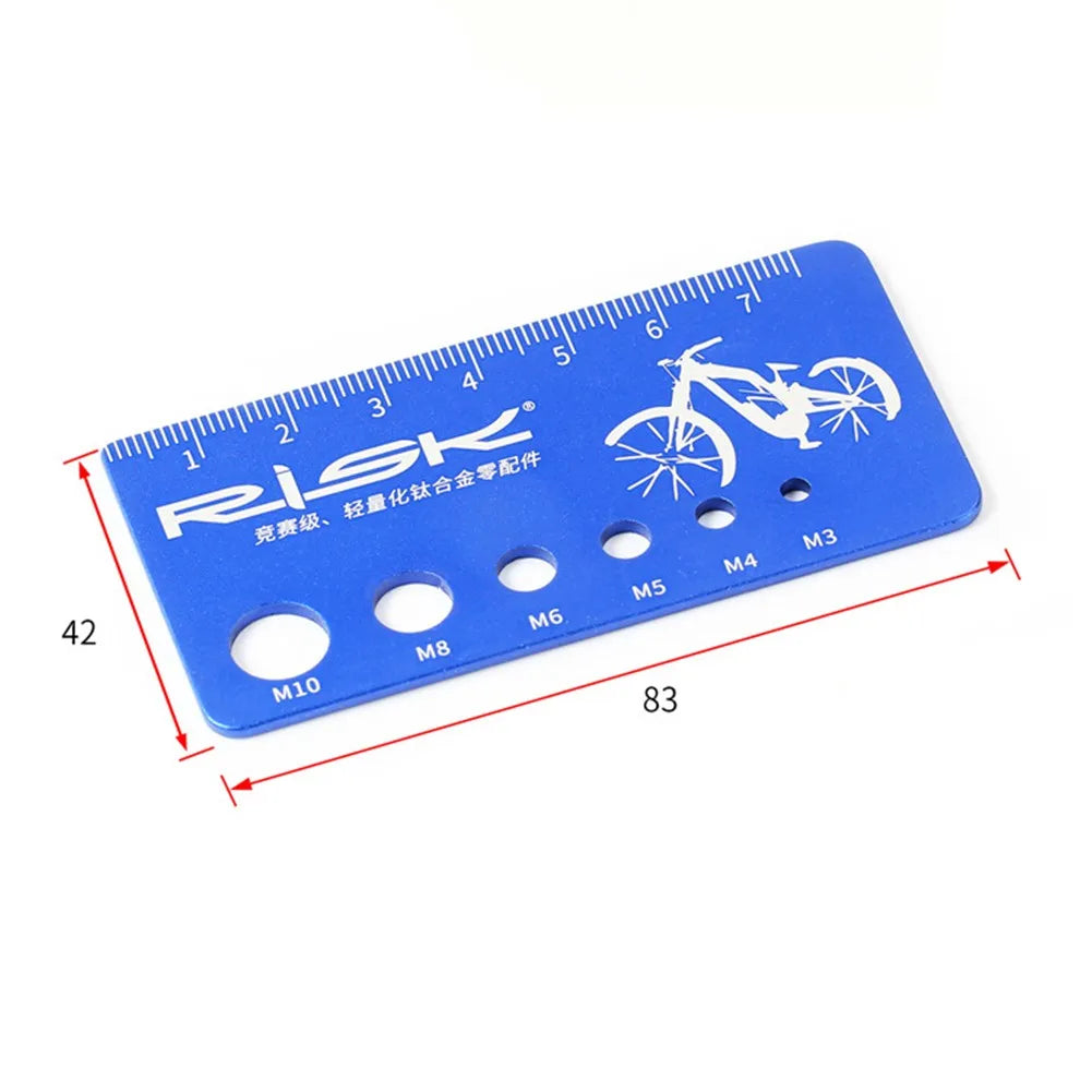 RISK MTB Road Bike Bicycle Bolt Screw Gauge Diameter Length Measure Tool Portable Screw Measuring Ruler Alloy Screw Length Meter