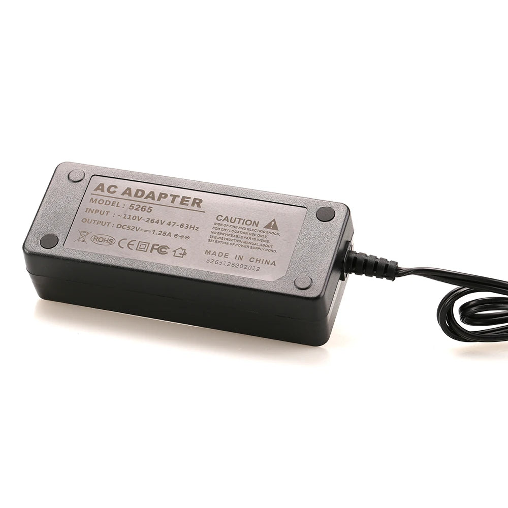 DC 52V 2.3A 47-63Hz POE Power Supply Adapter 48-52 Volt For CCTV Security Surveillance 4CH/8CH POE NVR 5.5-2.5mm DC