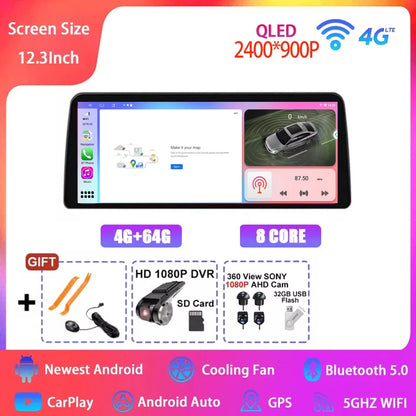 12.3  For Mazda 3 Mazda3 3 Axela BM 2013 - 2019 Android 14 QLED Screen GPS Car Radio Video Player Multimedia Navigation Carplay
