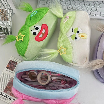 Funny Cotton Doll Pencil Case INS Large Capacity Junior and Senior High School Students Stationery Storage Bag Stationery Box