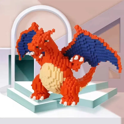 Pokemon fire-breathing Dragon Assembled Building Blocks Model Bricks Toy for Children Gifts Micro Puzzle Toys Desktop Decoration