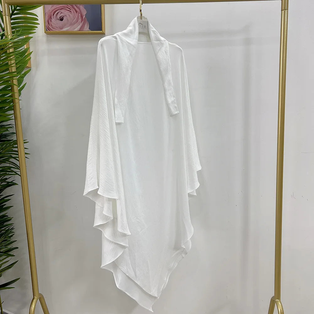 Long Khimar Overhead Hijab Scarf One Piece Amira Prayer Garment Kaftan Eid Ramadan Turkey Dubai Islamic Burqa Headdress Clothing