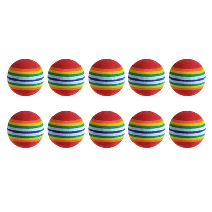 10 Pcs EVA Rainbow Balls Throwing Funny Interactive Play Chewing Rattle Scratch Toy Pet Dog Supplies