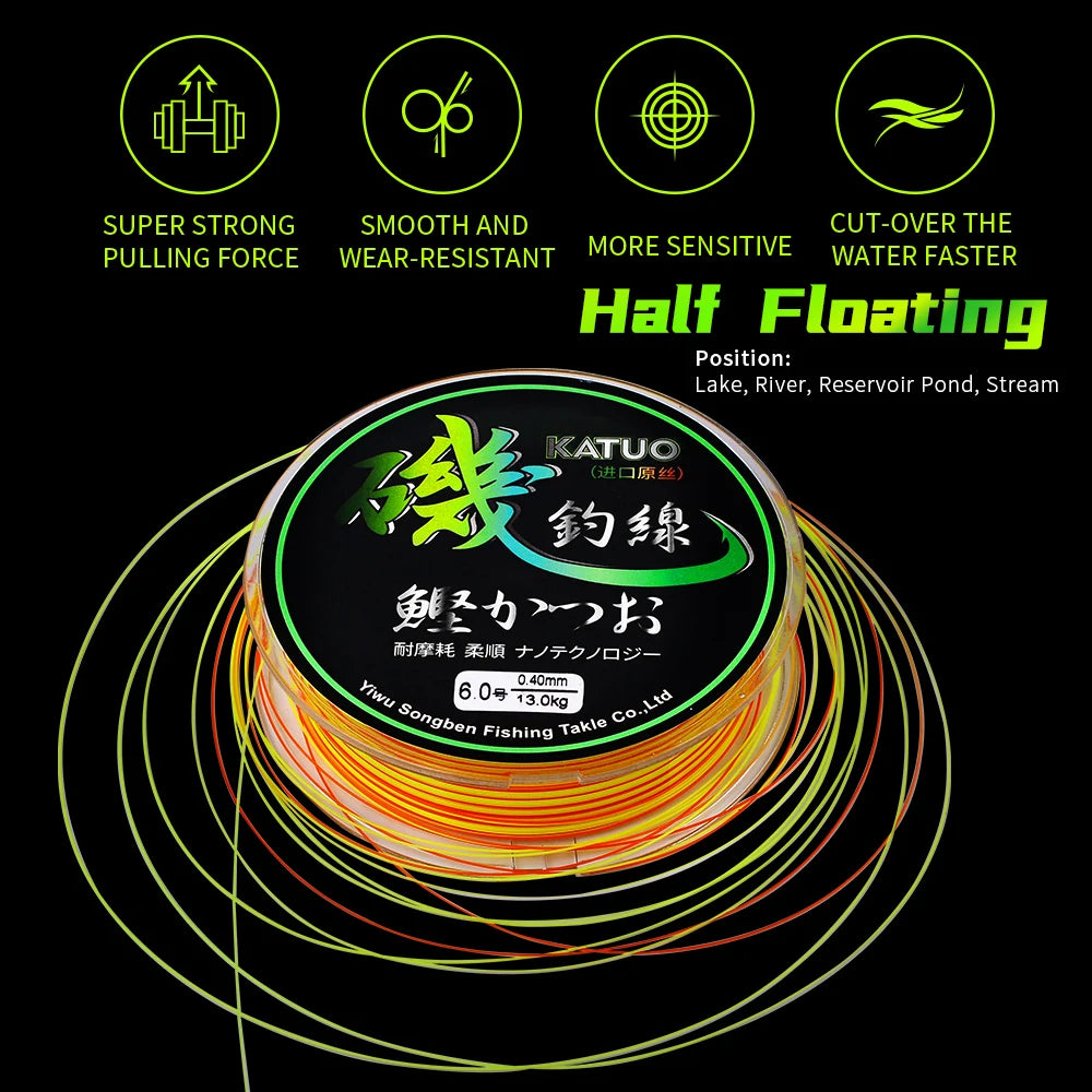 PROBEROS 150m Multicolor Fishing-line 5.73LB-43LB Super Strong Monofilament Nylon Wire Bionic Invisible Spot Camouflage Rope