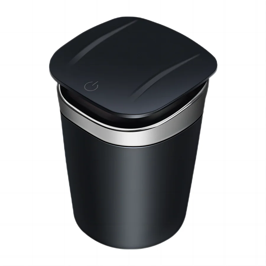 Universal Car Ashtray Portable Automatic Multi-function Button Open Lid Ashtray with LED Light Metal Liner for Car